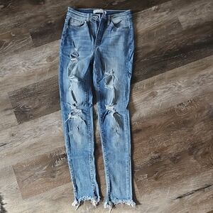 Signature Light Blue Distressed Skinny Jeans